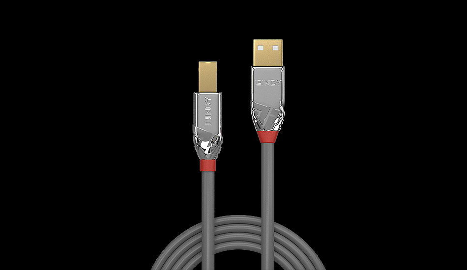 Grey LINDY 36664 USB 3.0 Type A to B Cable Cromo Line 5m 